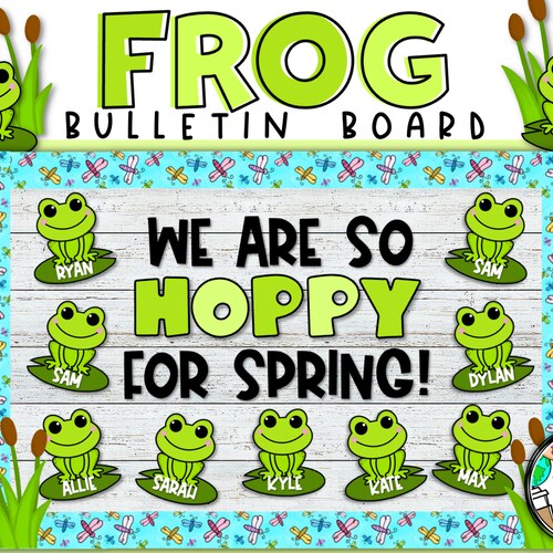 Back to School Frog Bulletin Board Frog Bulletin Board Etsy