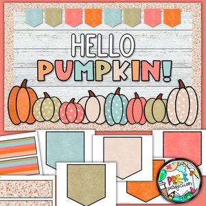 Pastel Pumpkin Patch Bulletin Board Fall Pumpkin Bulletin Board Digital Download Bulletin Board Kit image 2