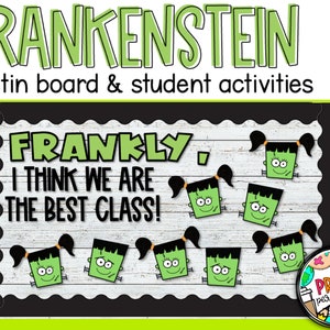 Frankenstein Bulletin Board | Halloween Bulletin Board | Digital Download | Bulletin Board Kit with Student Activity