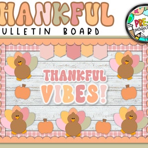 Retro Thanksgiving Pinnwand | November Pinnwand | Digitaler Download | Herbst Pinnwand Kit