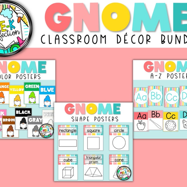 GNOME Classroom Decor Bundle | Colorful Gnome Decor | Fun, Fresh, and Colorful classroom decor