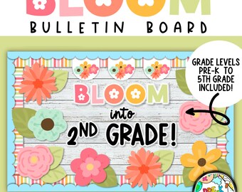 Spring Garden Bulletin Board Decor: Bloom Theme (Digital Download)