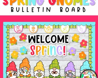 Spring Gnomes Bulletin Board Decor (Digital Download)