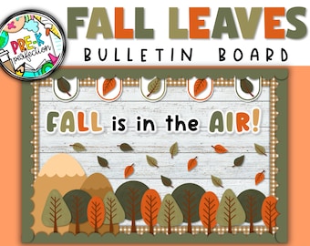 Decoración de tablón de anuncios con hojas de otoño: Árboles otoñales (descarga digital)