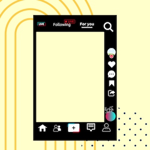 tik tok photo booth frame, tiktok prop, Photo booth prop, party photo booth prop, canva, editable, social media frame, instant download
