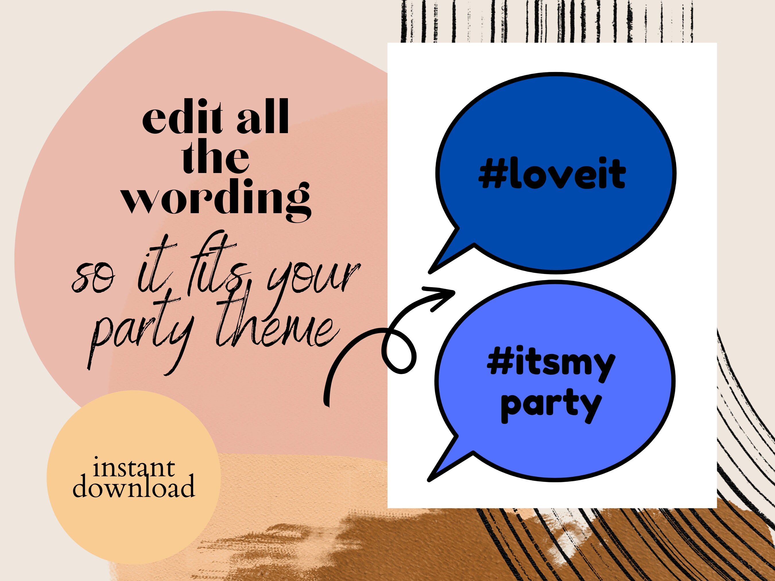 Instagram Frame, Instagram Prop, Photo Booth Prop, Blue Bubbles, Party