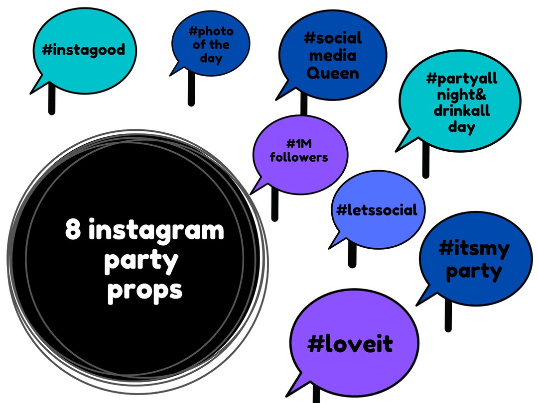 Instagram Frame, Instagram Prop, Photo Booth Prop, Blue Bubbles, Party