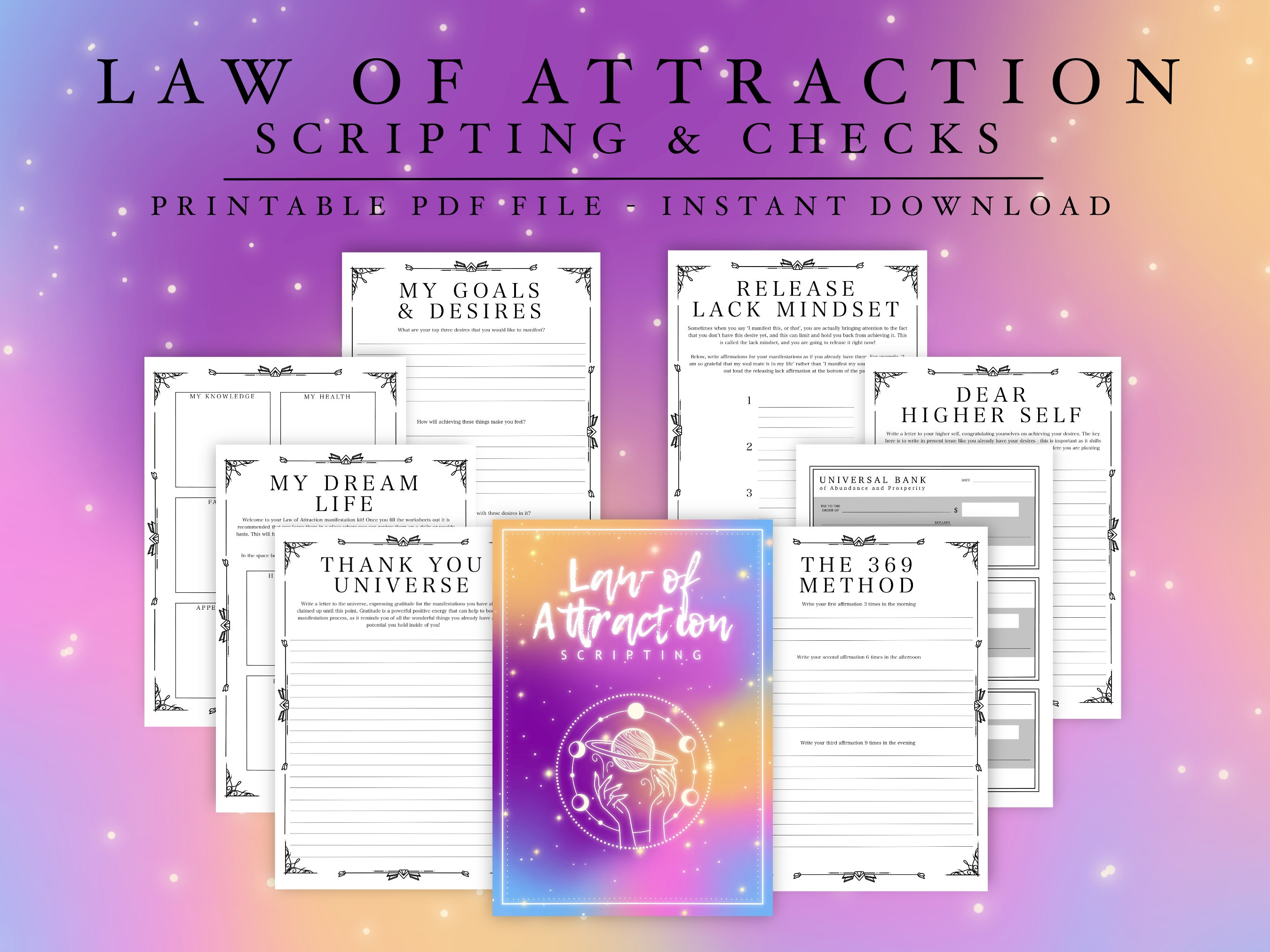 Law of Attraction Scripting Template Money Checks Etsy Law of Attraction Scripting Template Money Checks Etsy