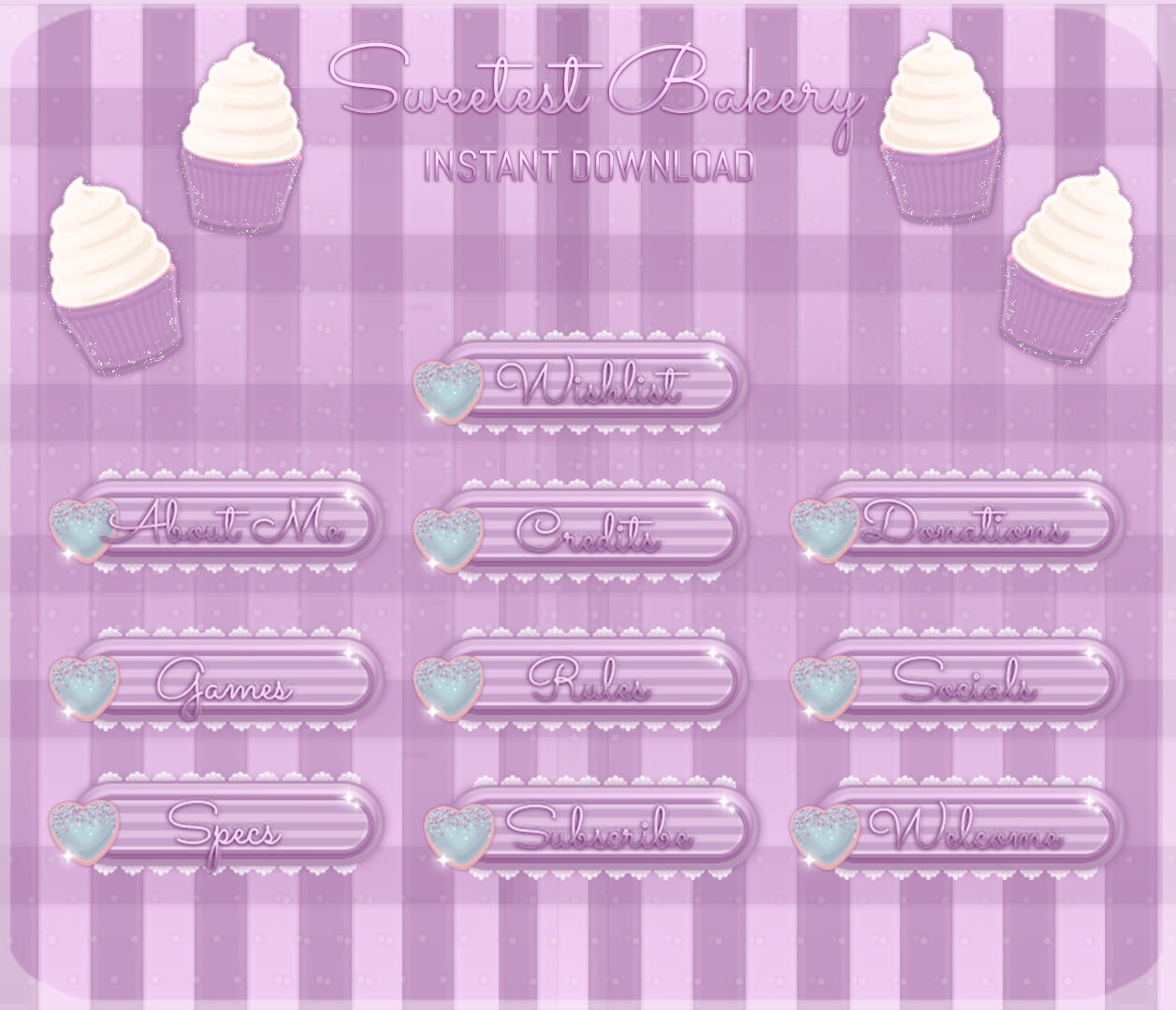 Sweetest Bakery Panels Twitch Panels, Twitch Overlay, Kawaii Overlay ...