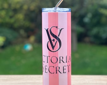 Victoria Secret Personalised Stainless Steel Tumbler with Lid and Straw - Swift Dispatch & Complimentary Gift!.