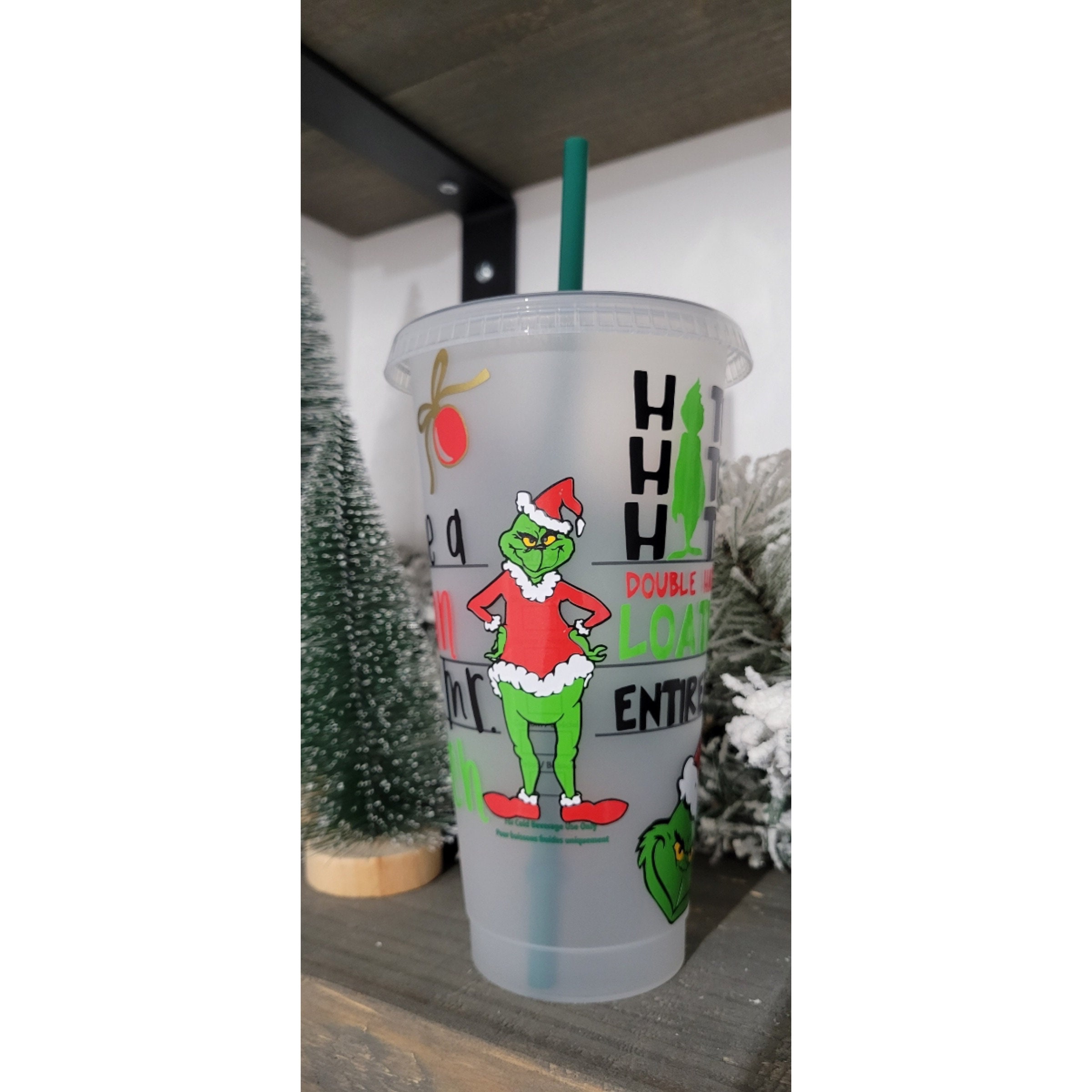 16 oz Mrs. Claus but Married to the Grinch Frosted Tumbler with Lid and  Straw