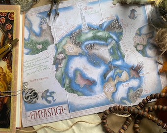 Fantastica Map Print: Neverending Story, Bookish Nostalgia (8.5x11” Trifold)