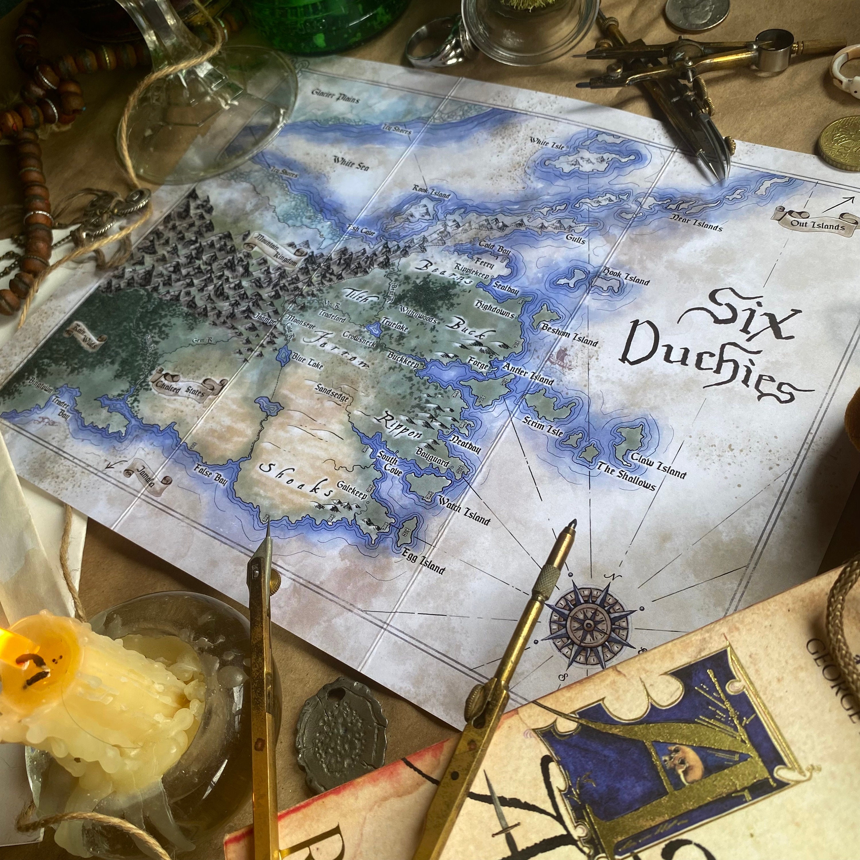 A Map of the Six Duchies - Etsy UK