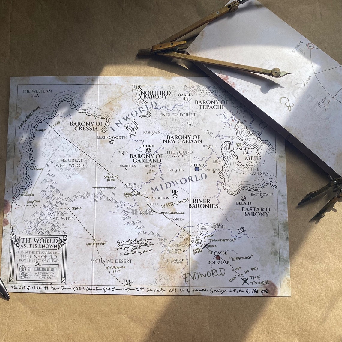 A Map of Midworld and the Path to the Dark Tower - Etsy