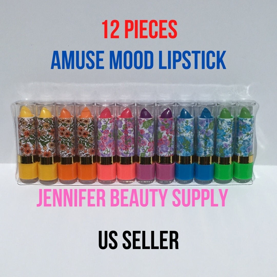 12 Pcs Amuse Magic Mood Color Changing Lipstick With Aloe Vera Jennifer Beauty Supply Etsy Canada