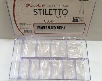 Long Stiletto Nail Tips, Artificial Nail, Acrylic Nail, Tips, Gel Nail Tips | Miss Ana | Jennifer Beauty Supply