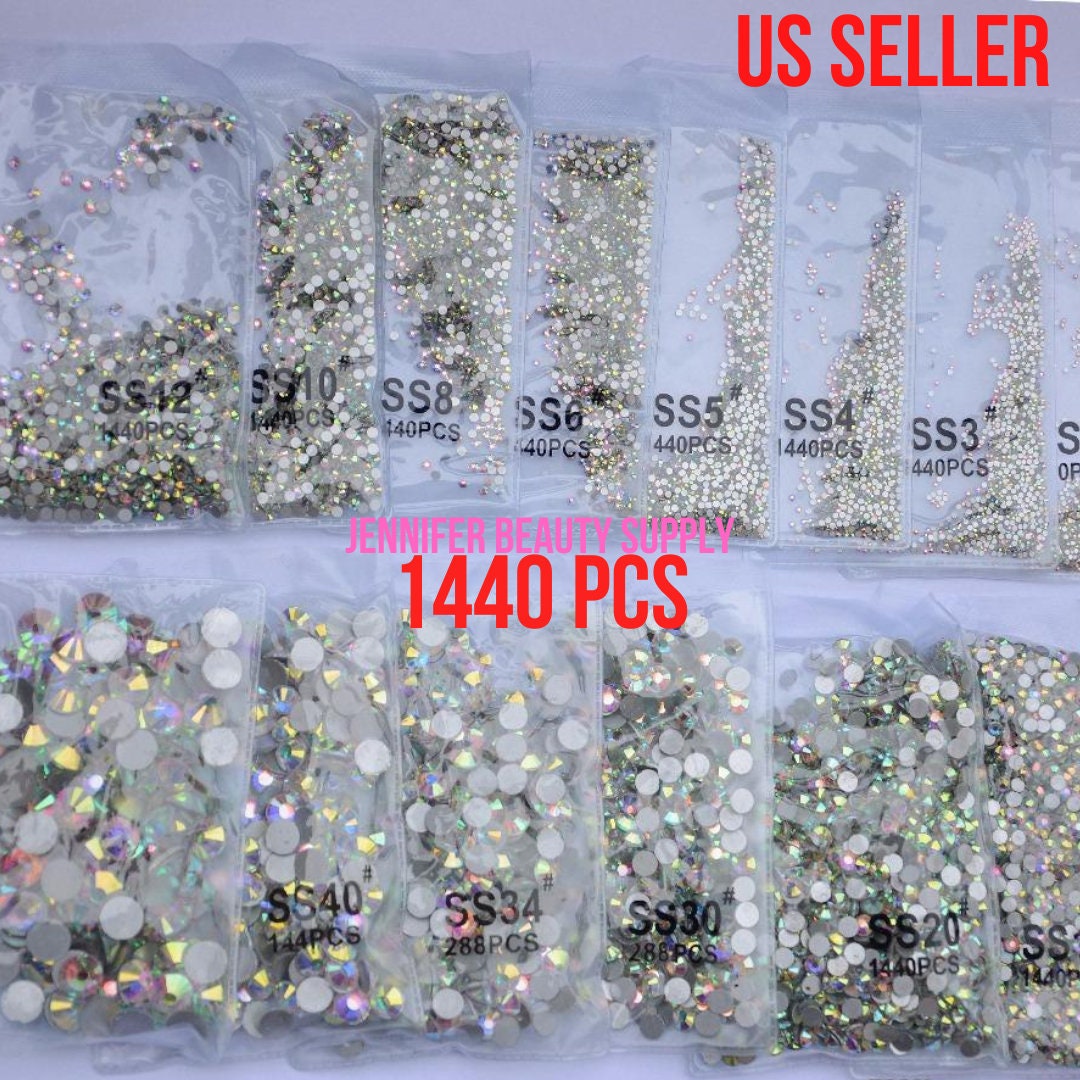 SS3-SS50 Glisten Transparent Rhinestones Silver Bottom Hot Fix Rhinestone  Strass Crystal for DIY Clothes Shoes Nail Art Sewing 