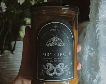 Fairy Circle | Petrichor, Green Grass, Rose Petals scented soy candle | Fairytale Fae Candle | Luxury