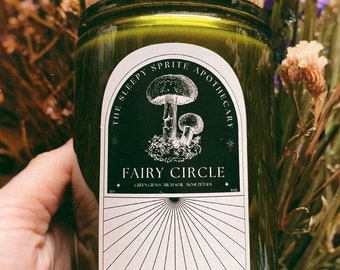 Fairy Circle | Petrichor, Green Grass, Rose Petals scented soy candle | Fairytale Fae Candle | Luxury | 10 oz