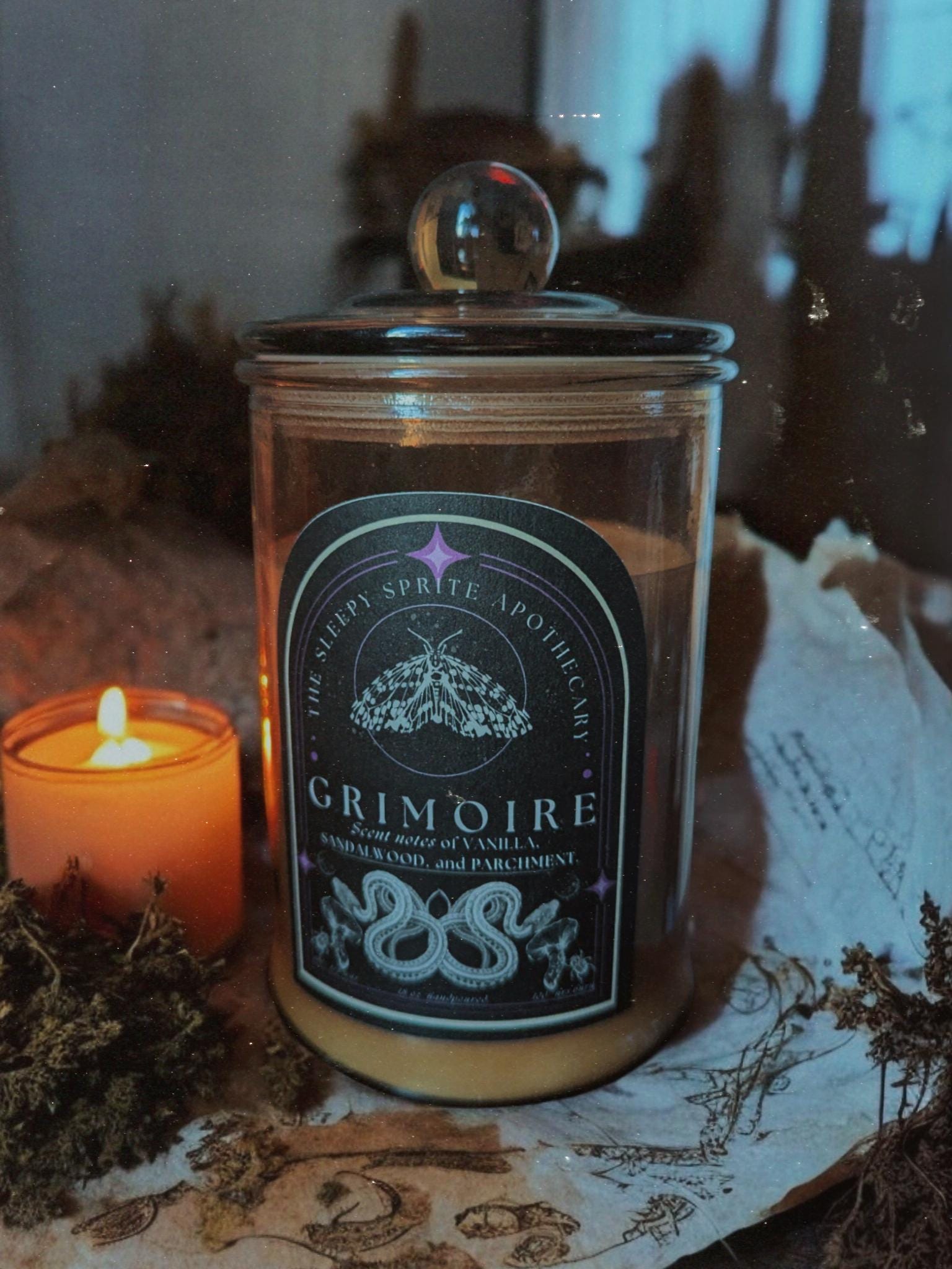 Grimoire | Spellbinding Scented Soy Candle | Vanilla | Sandalwood 