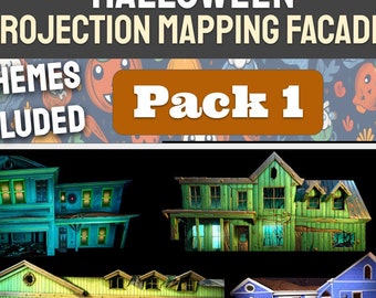 Halloween Projection Mapping Facade Pack! - PACK 1 - Four Themes Created to Fit Your House!