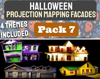 Halloween Projection Mapping Facade Pack! - PACK 7 - Four Themes Created to Fit Your House!