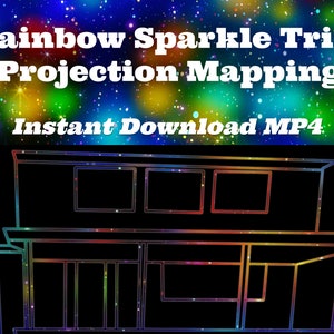 Rainbow Sparkle Trim - Projection Mapping - Instant Download MP4 Datei