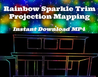 Rainbow Sparkle Trim - Projection Mapping - Instant Download MP4 file
