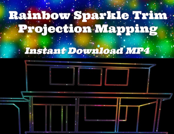 Rainbow Sparkle Trim - Projection Mapping - Instant Download MP4 file