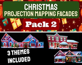 Christmas Projection Mapping Facade Pack! - PACK 2 - Three Themes Created to Fit Your House!