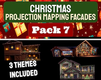 Christmas Projection Mapping Facade Pack! - PACK 7 - Three Themes Created to Fit Your House!