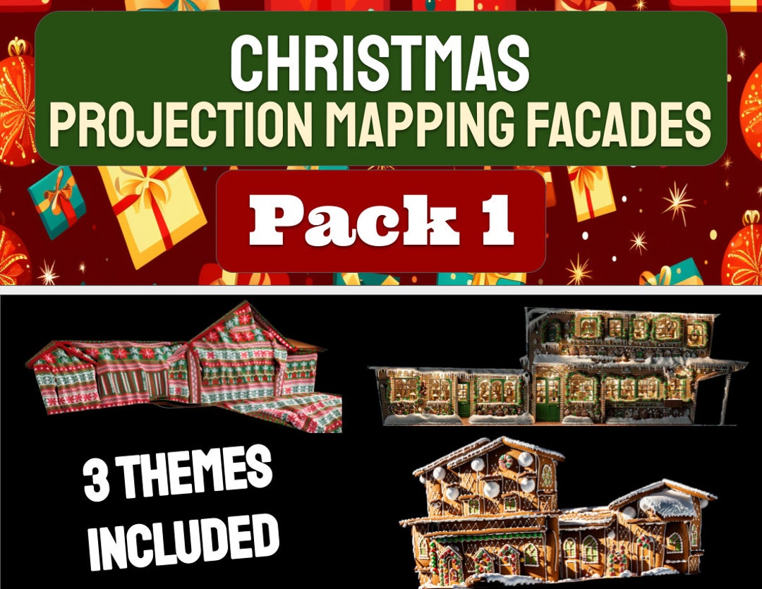 Christmas Projection Mapping Facade Pack PACK 1 Three Themes Created to ...
