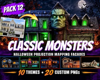 Halloween Projection Mapping Facades - Pack 12 - Classic Monster Manor