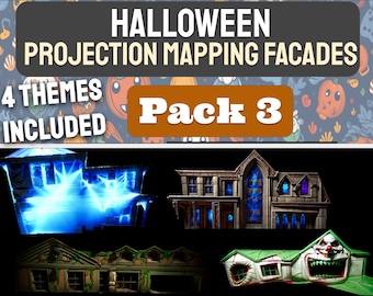 Halloween Projection Mapping Facade Pack! - PACK 3 - Four Themes Created to Fit Your House!