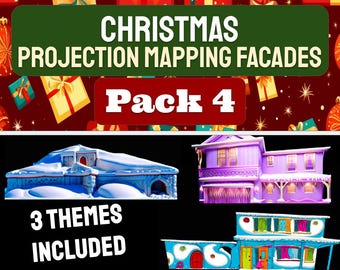 Christmas Projection Mapping Facade Pack! - PACK 4 - Three Themes Created to Fit Your House!