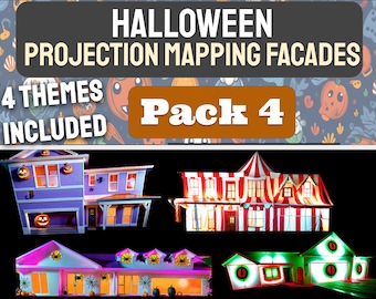 Halloween Projection Mapping Facade Pack! - PACK 4 - Four Themes Created to Fit Your House!