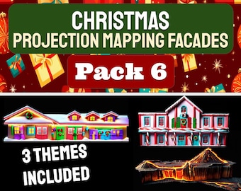 Christmas Projection Mapping Facade Pack! - PACK 6 - Three Themes Created to Fit Your House!