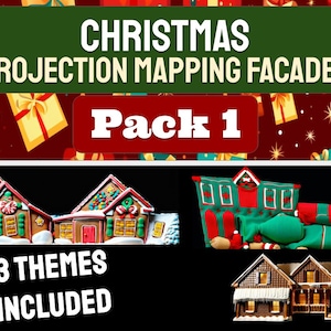 Weihnachtsprojektionskarten-Fassaden-Paket! - PACK 1 - Drei Themen erstellt, um zu Ihrem Haus zu passen!