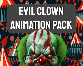 Evil Clown Animation Pack – Loopable Holiday Projection Mapping (MP4)