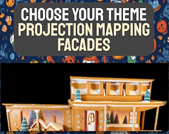 Custom Projection Mapping Facade - Unique and Personalized - Supply Your Idea & Get 15 Image Variations