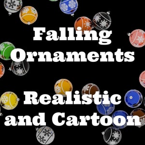 Digital Falling Ornaments - Animated MP4s