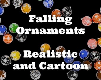 Digital Falling Ornaments - Animated MP4s