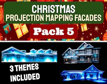 Christmas Projection Mapping Facade Pack! - PACK 5 - Three Themes Created to Fit Your House!