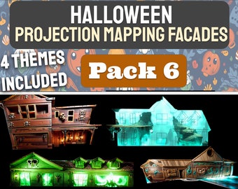 Halloween Projection Mapping Facade Pack! - PACK 6 - Four Themes Created to Fit Your House!