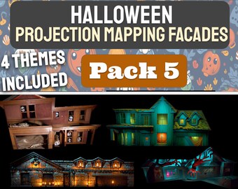 Halloween Projection Mapping Facade Pack! - PACK 5 - Four Themes Created to Fit Your House!