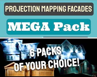 Projection Mapping Facade MEGA Pack – Six Theme Choices (Digital PNG)
