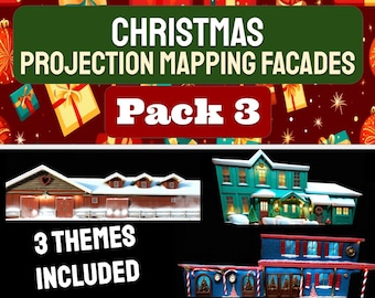 Christmas Projection Mapping Facade Pack! - PACK 3 - Three Themes Created to Fit Your House!