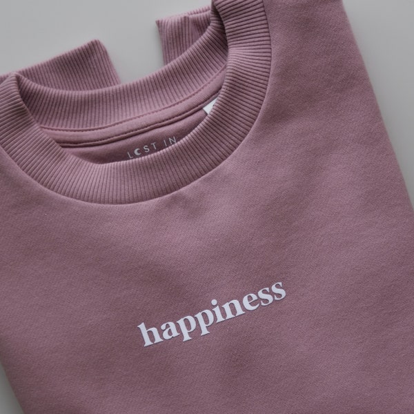 Kurzer Oversized Sweater „happiness“