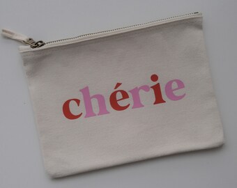 Small pocket with zipper / cosmetic bag "chérie"