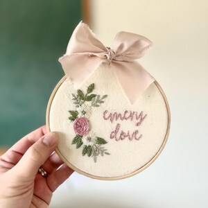 Personalized Hand Embroidered Name Hoop, Personalized Embroidery Hoop, Baby Name Announcement, Nursery Decor, Birth Announcement Sign,